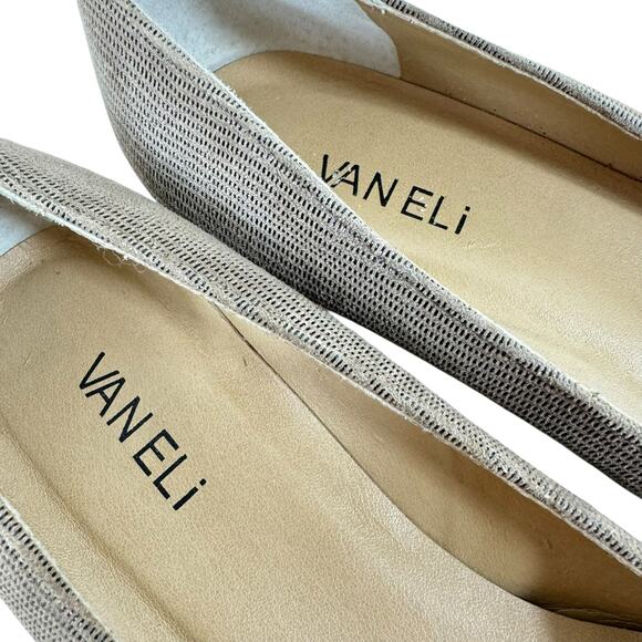 VANELi Astyr Taupe Miniliz Print Taupe Leather Slip On Low Heel Pump Size 9.5 - Picture 8 of 8